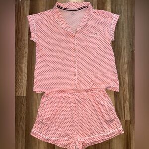 Tommy Hilfiger Peachy Pink Polka Dot Women's Pajama Set